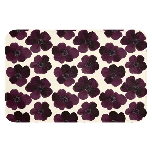 Bloemen - Aquarel - Paars Badmat klein 997 -3d