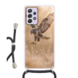 Buizerd - Roofvogel - Natuur - Bruin Hoesje Samsung Galaxy A52 5G met koord klein -3d