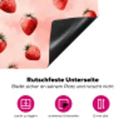 Aardbei - Patroon - Roze Inductie beschermer vinyl 3mm klein 276 -zzzzzzz-lf-onderkant