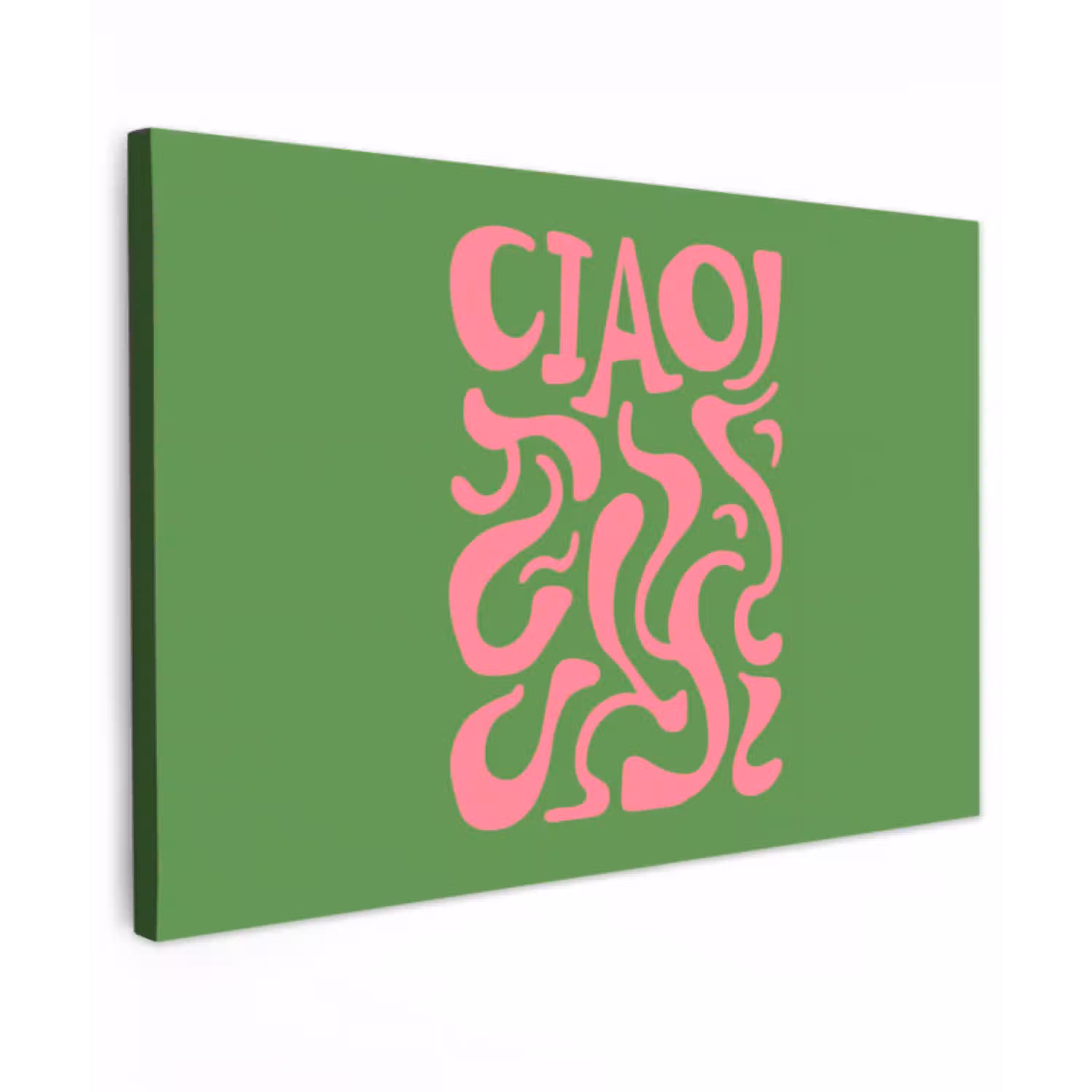 Abstract - Roze - Ciao - Vormen Tuinposter op houten frame 2 cm dik klein -3d