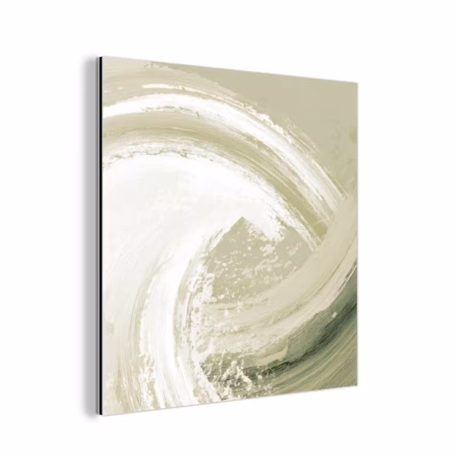 Aluminium schilderij - Abstract - Penseelstreken - Golven - Groen
