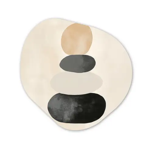 Japandi - Wabi sabi - Beige Wandcirkel Organisch Aluminium middel -3d