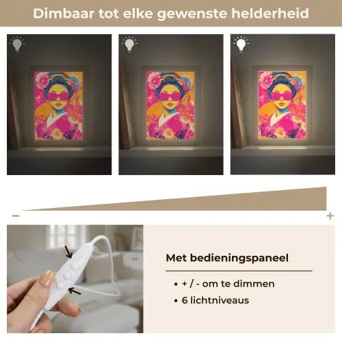 Vrouw - Zonnebril - Abstract - Oranje Light Box met kabel (Tafellamp) klein -USP_dimbaarNL