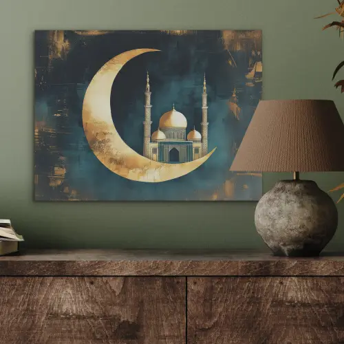 Moskee - Halve maan - Goud - Ramadan - Islamitische PET vilt klein -sfeer2