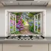 Hortensia - Doorkijk - Bloemen - Zomer - Paars - Pad keuken achterwand spatscherm klein -3d_website