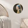 Meisje met de Parel - Schilderij van Johannes Vermeer Wandcirkel behangsticker klein -sfeer4