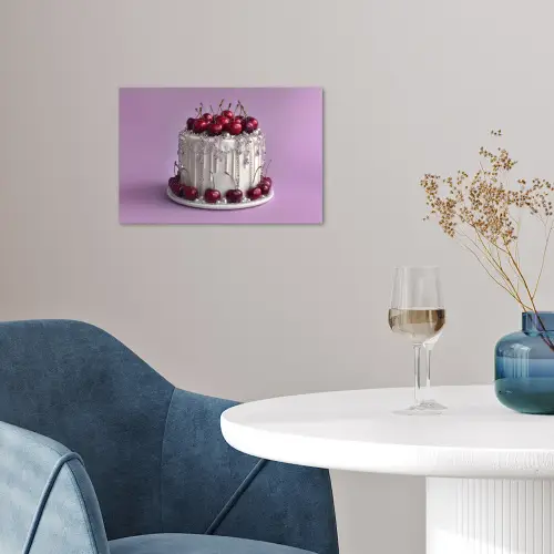 Taart - Kersen - Juwelen - Rood poster papier klein -sfeer3