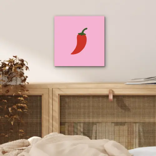 Peper - Rood - Illustratie aluminium wit klein -sfeer3