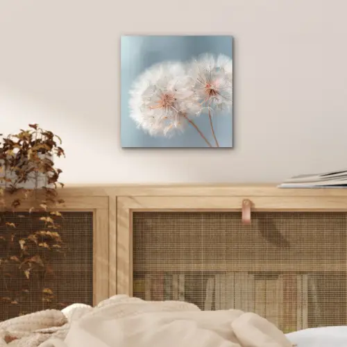 Paardenbloemen - Pluisjes - Wit aluminium wit klein -sfeer3