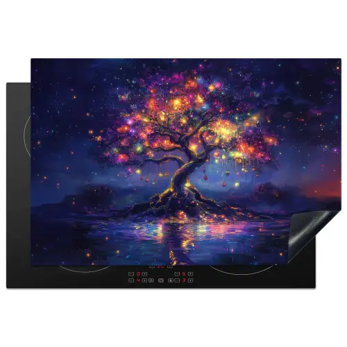 Kosmisch - lichtboom - Kerst - Kleurrijk Inductie beschermer vinyl 3mm klein -3d