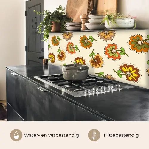 Design - Bloemen - Retro - Vintage keuken achterwand 2 middel 871 -usp_NL