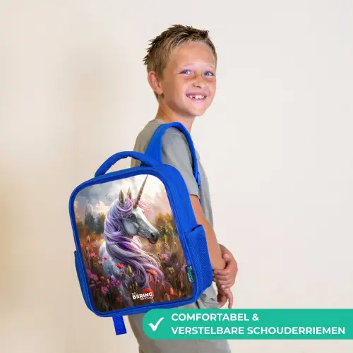 Lavendel lentehoorn Kinderrugzak - Blauw middel -sfeer3_NL