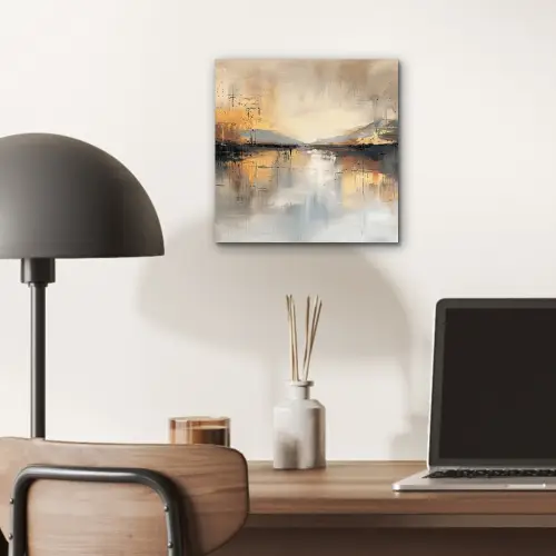 Abstract - Modern - Beige - Aesthetic - Goud aluminium wit klein -sfeer5
