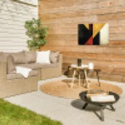 Abstract - Herfst kleuren - Goud - Vormen - Modern Tuinposter op houten frame 2 cm dik klein -sfeer2