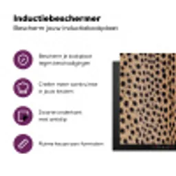 Vacht - Jachtluipaard - Zwart - Wit Inductie beschermer vinyl 3mm middel -zzzzzzz-cc-usp