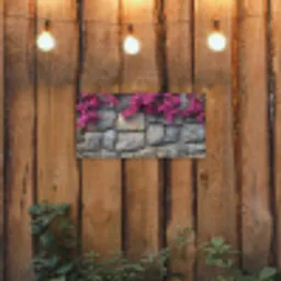 Bougainvillea - Stenen Muur - Roze tuinposter los doek klein -sfeer1