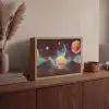 Planeten - Neon - Berglandschap - Zon Light Box met batterij (Wandlamp) middel -sfeer2