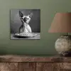 Sphynx - Kat - Dieren - Humor - Spaghetti - Zwart Wit aluminium wit klein -sfeer2