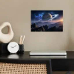 Fantasy - Kosmos - Landschap poster papier klein -sfeer1