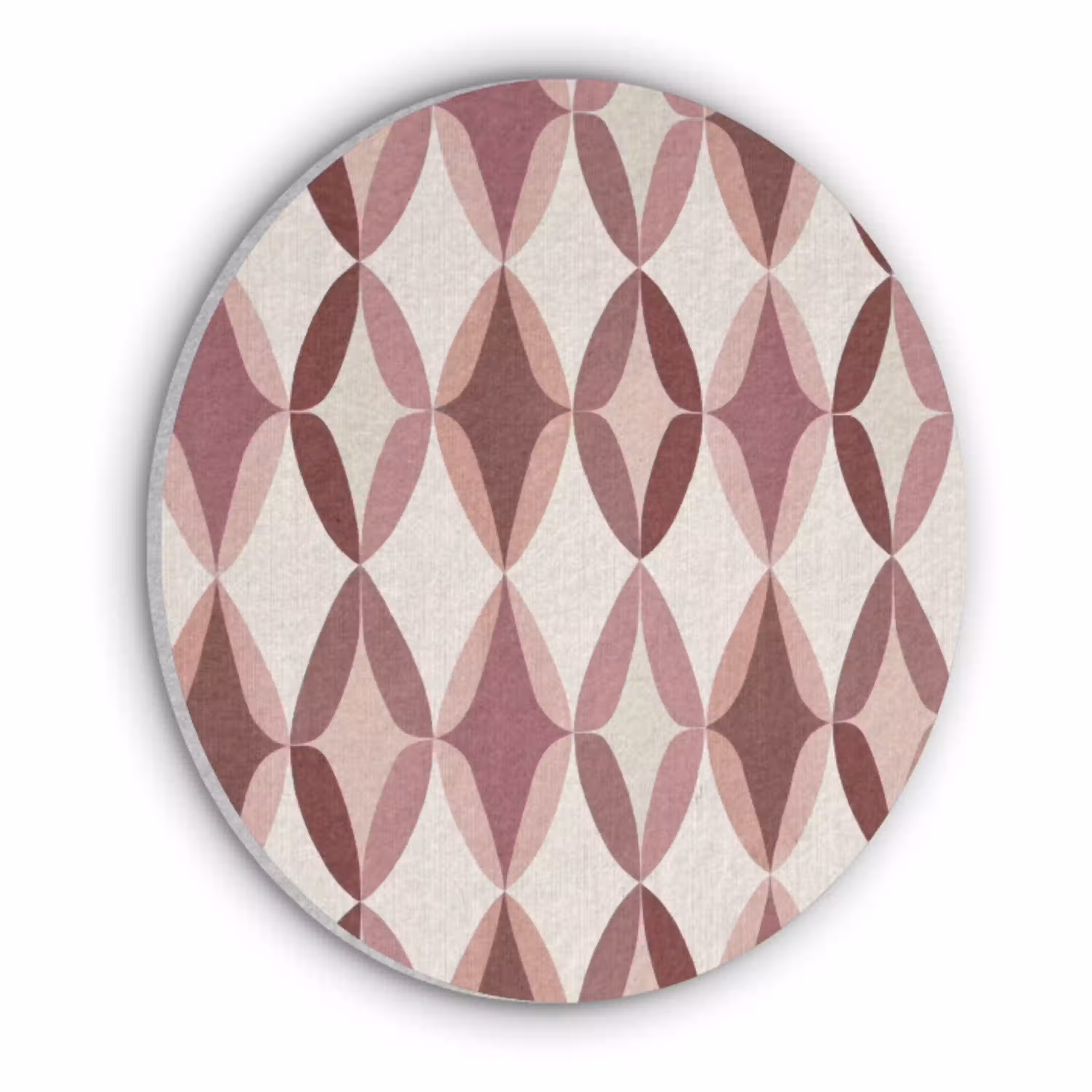 Ovaal - Textuur - Roze Akoestische PET Vilt - Rond klein 838 -3d
