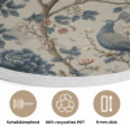 Pauw - Bloemen - Blauw Akoestische PET Vilt - Rond klein 838 -closeup_DE