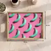 Bananen - Patroon - Blauw - Roze Dienblad Rechthoek middel -USP_Formaat