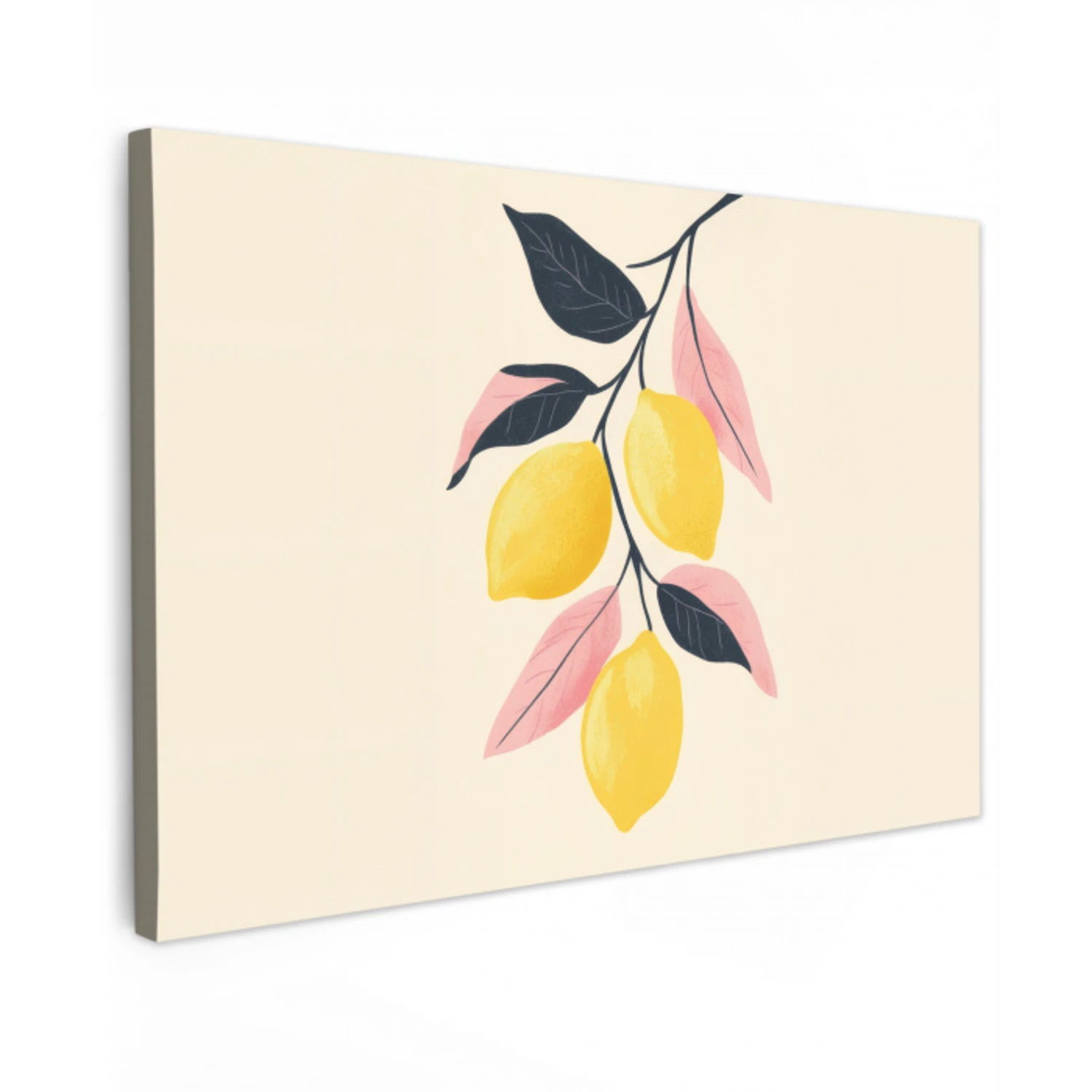 Citroenen - Felgeel - Tak - Bladeren canvas 2cm klein -z3d