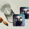 Stier - Zwart - Abstract - Horens onderzetter kurk middel -sfeer4