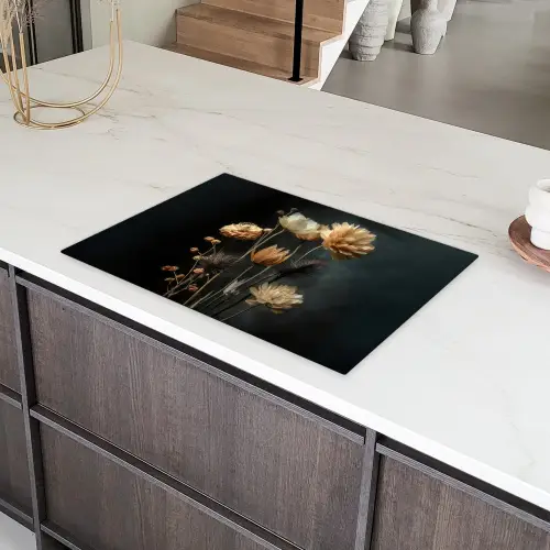 Boeket - Bloemen - Licht - Zwart Inductie beschermer vinyl 3mm klein -sfeer8