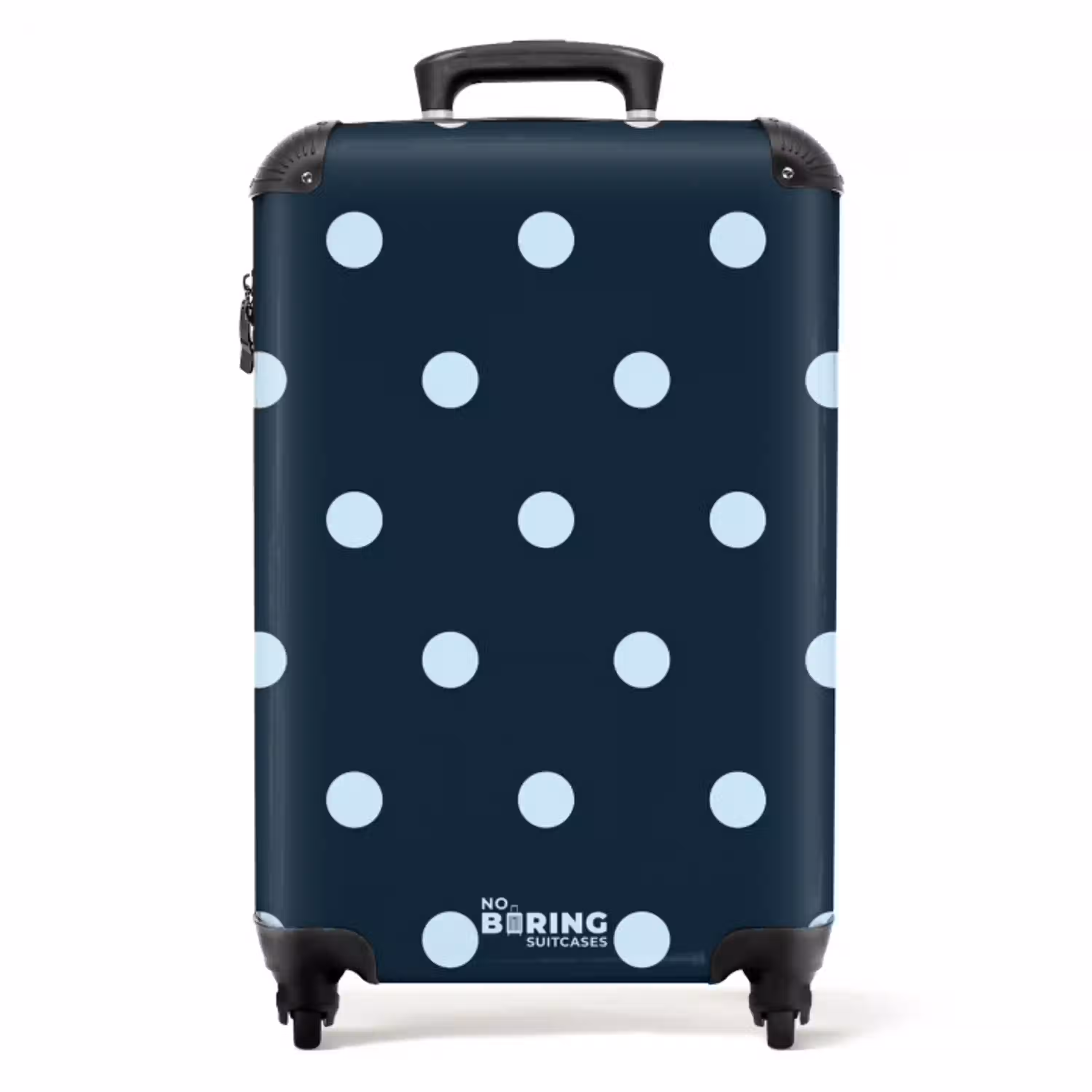 Blauw stippen patroon NBS - Handbagage koffer - Unisex middel -productfoto_recht