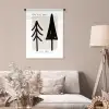 Bomen - Kerst - Zwart - Feest Wandkleed katoen klein -sfeer4