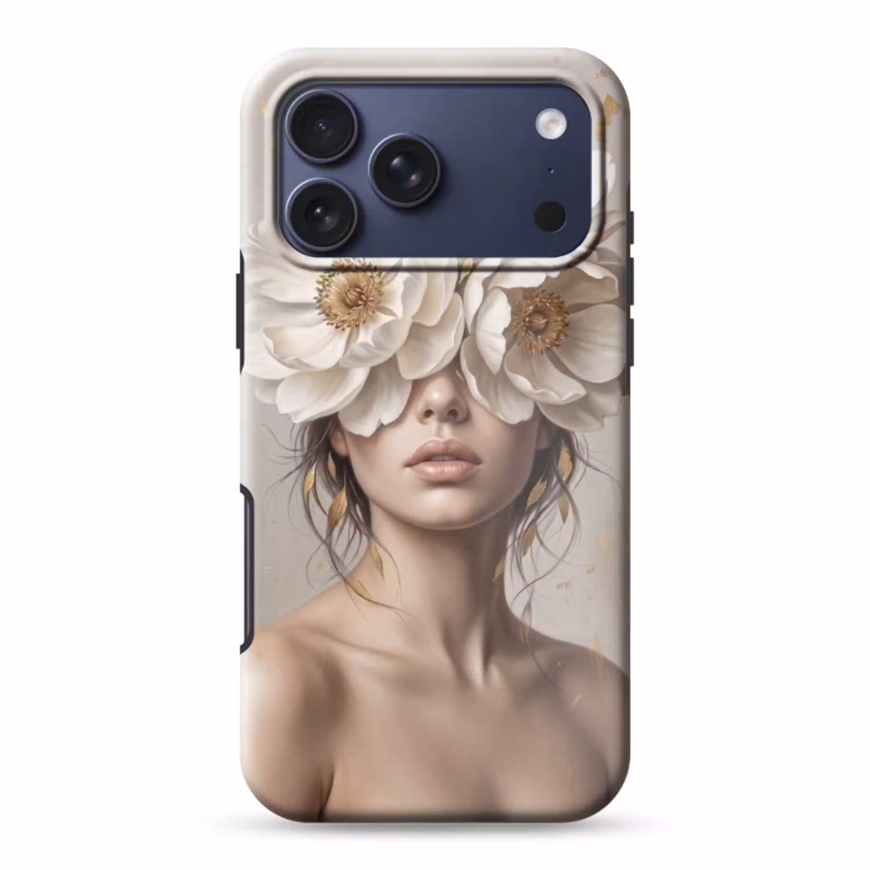 Vrouw - Pioenroos - Wit Toughcase MagSafe Apple iPhone 17 Pro Max klein -3d