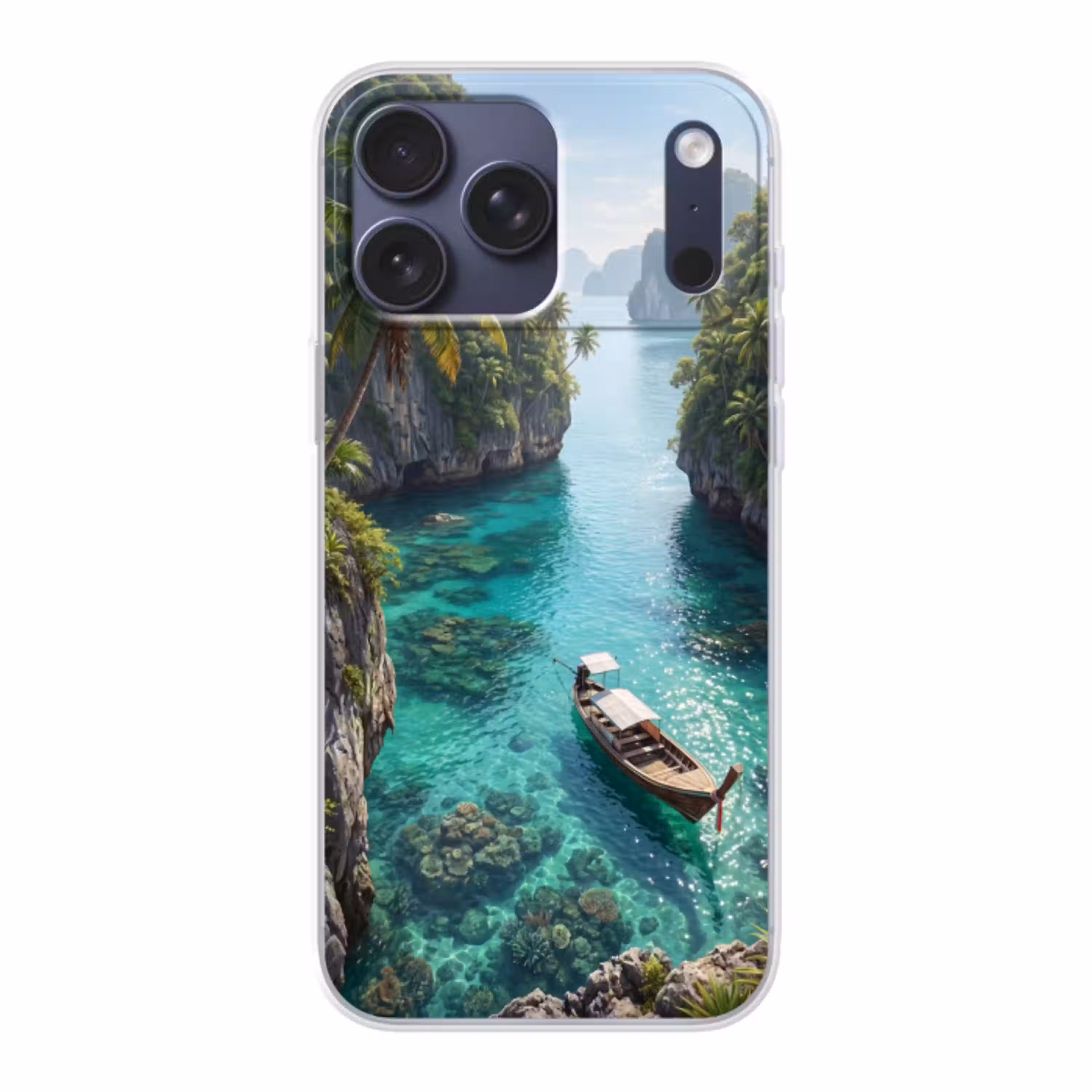 Eiland - Tropisch - Water - Palmbomen - Natuur Telefoonhoesje iPhone 17 Pro Max klein -3d