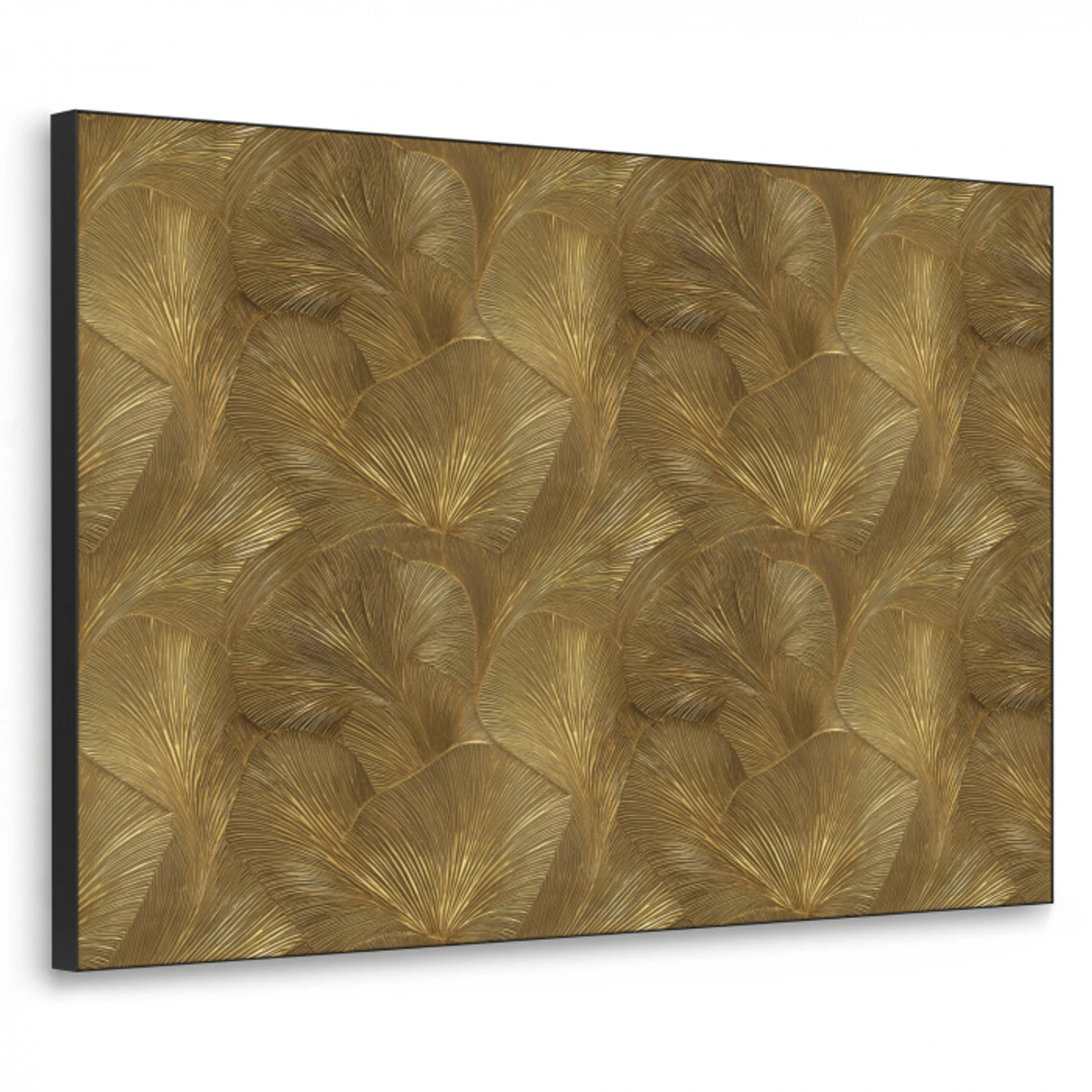 Organisch - Lijnen - Goud Textielframe zwart klein 947 -3d