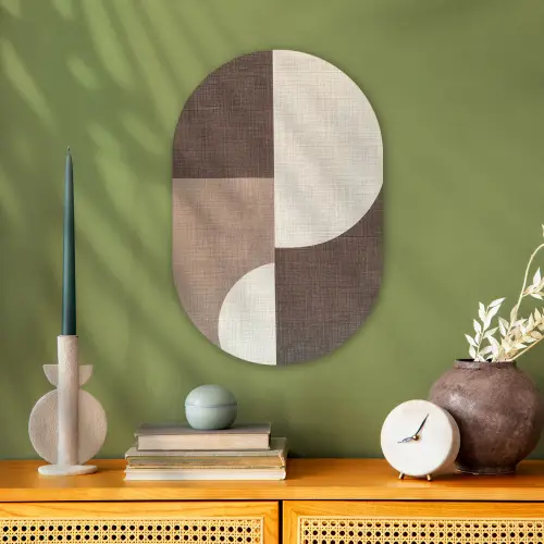 Raster - Halve cirkels - Contrast Wandcirkel Ovaal Forex klein -sfeer2