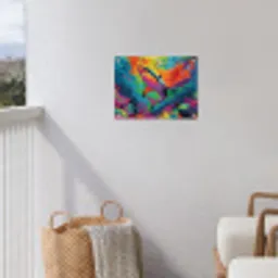 Haai - Koraalrif - Abstract - Kleurrijk tuinposter los doek klein -sfeer8