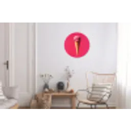 Schepijs - Roze - Hoorntje Wandcirkel aluminium klein -woonkamer
