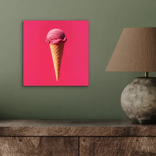 Schepijs - Roze - Hoorntje aluminium wit klein -sfeer2