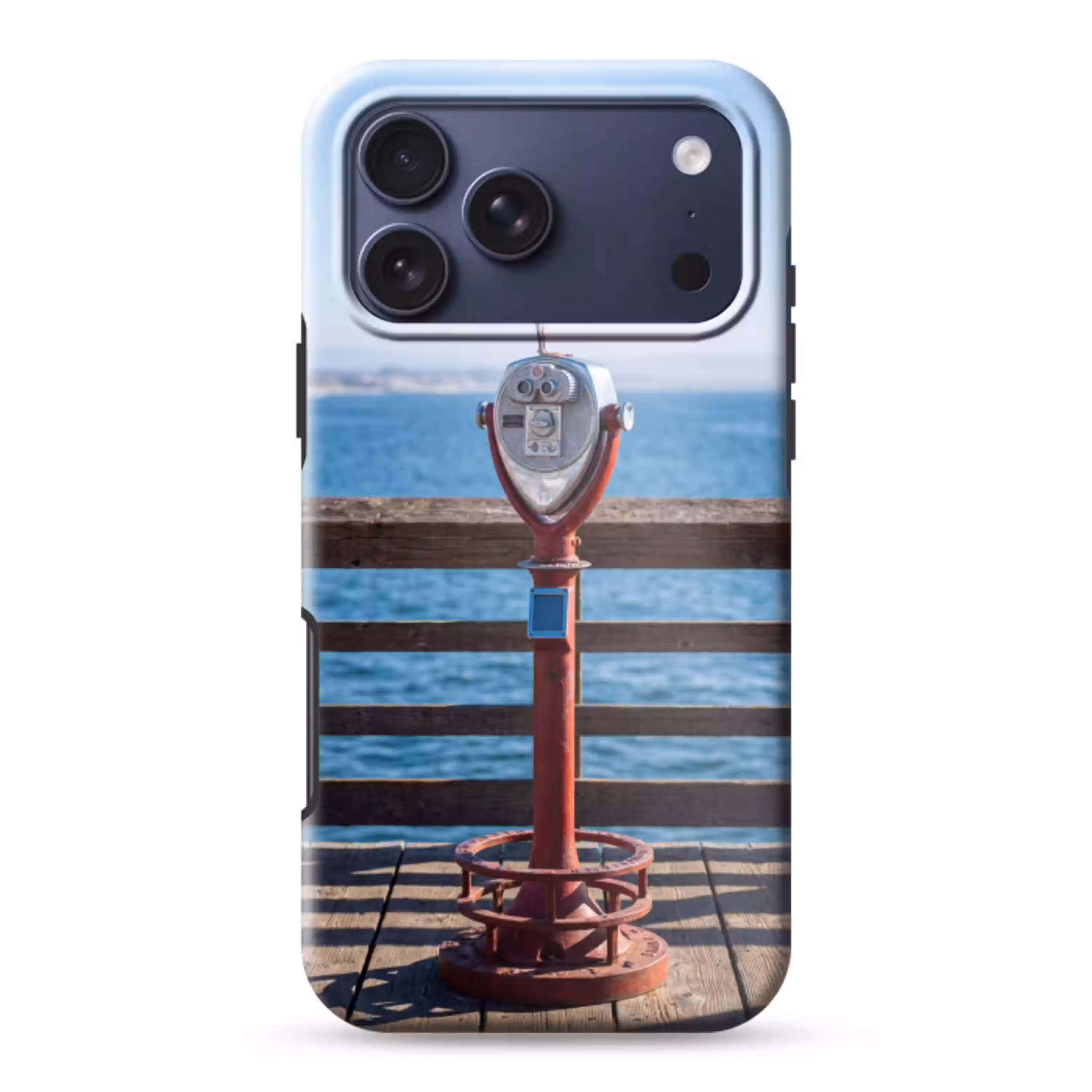 Vogel - Verrekijker - Kust - Zee - Blauw Toughcase MagSafe Apple iPhone 17 Pro Max klein -3d