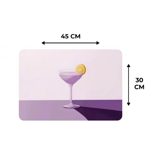 Cocktail - Paars - Minimalistisch - Citroen Placemat vinyl groot -specs