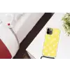 Madeliefjes - Pastel - Wit - Geel - Bloemen Hoesje iPhone 12 Pro met koord klein -kamer