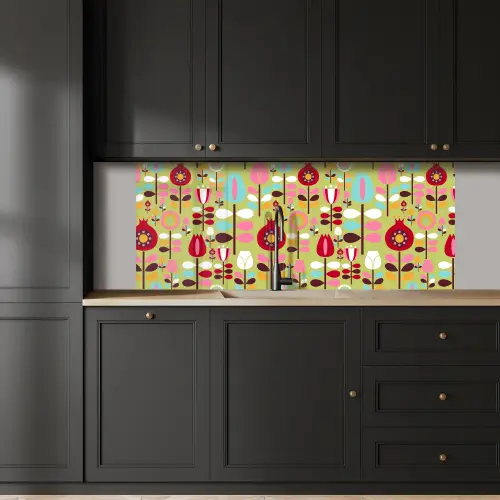 Patronen - Bloemen - Kleuren keuken achterwand 2 middel 871 -sfeer1