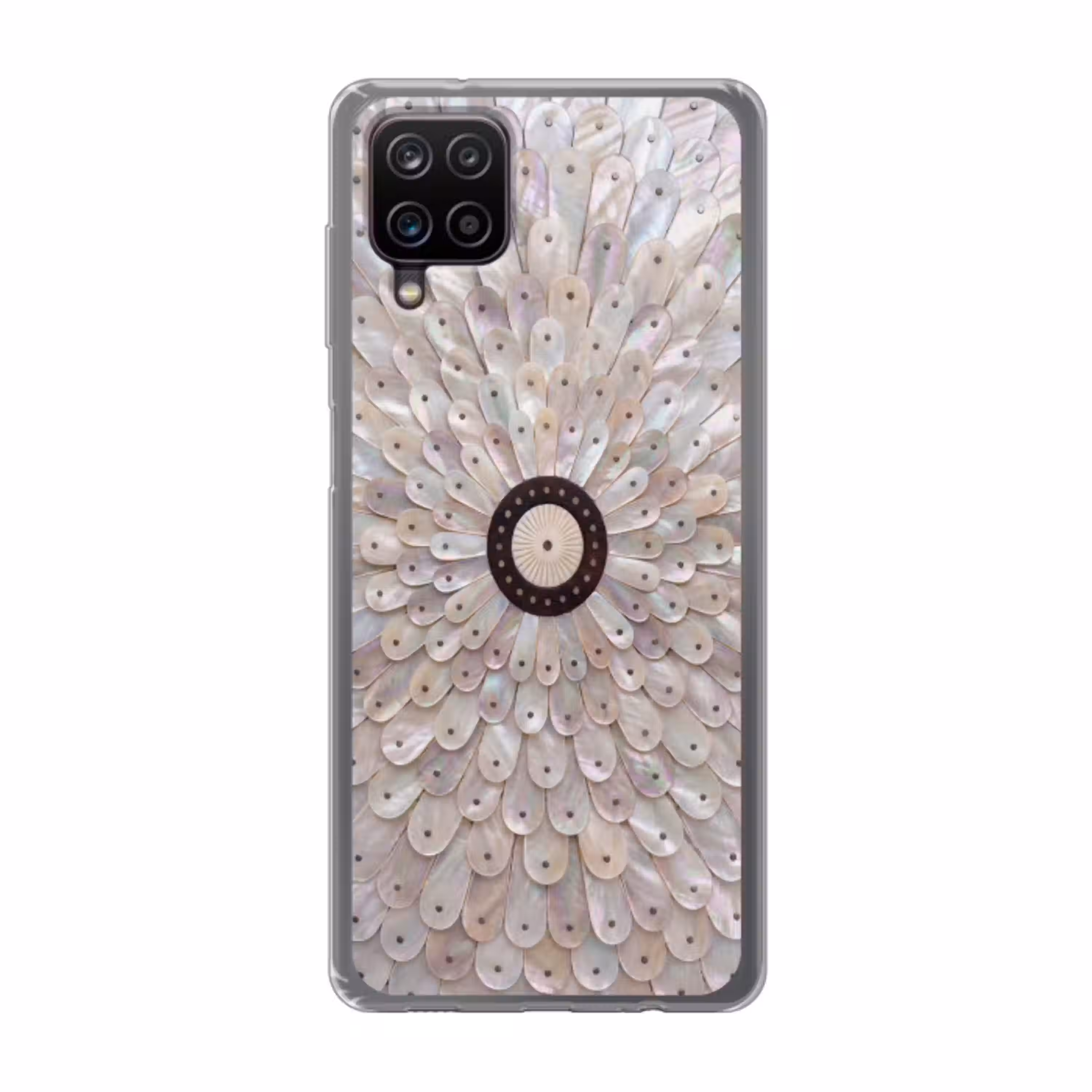 Parelmoer - Patroon - Decoratie - Ambacht - Wit Telefoonhoesje Samsung Galaxy A12 klein -3d