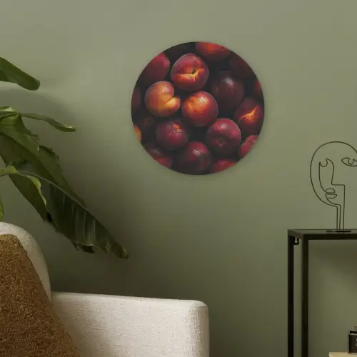 Fruit - Close up - Nectarines Akoestische PET Vilt - Rond klein -sfeer2