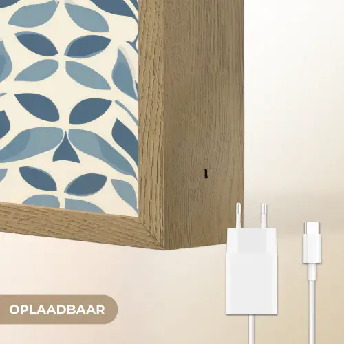 Flora - Modern - Blauw Light Box met batterij (Wandlamp) middel 907 -USP_websiteoplaadbaarNL
