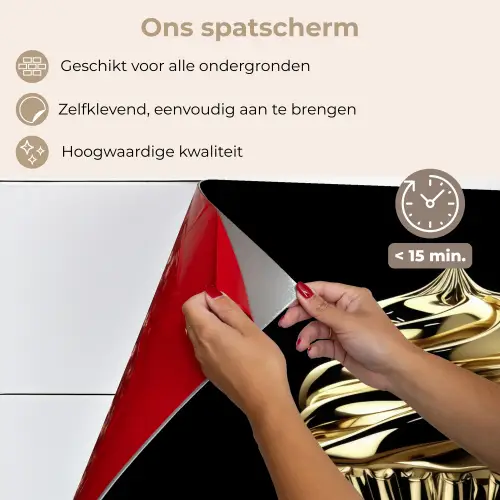 Cupcake - Eten - Goud - Zwart keuken achterwand spatscherm klein -spatscherm_NL