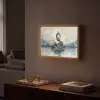 Buddha - Goud - Abstract - Modern Light Box met batterij (Wandlamp) middel -sfeer1