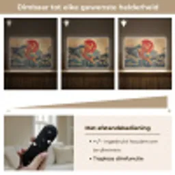 Koi - Zee - Golven - Zon Light Box met batterij (Wandlamp) middel -USP_dimbaarNL