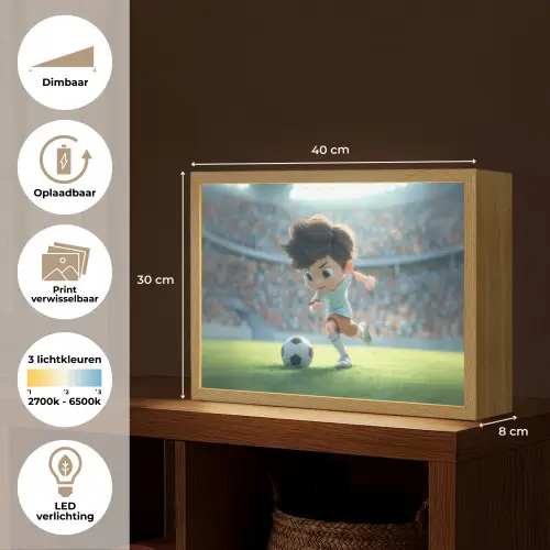 Voetbal - Jongen - Stadion Light Box met batterij (Wandlamp kind) middel -USP_websiteoverzichtNL