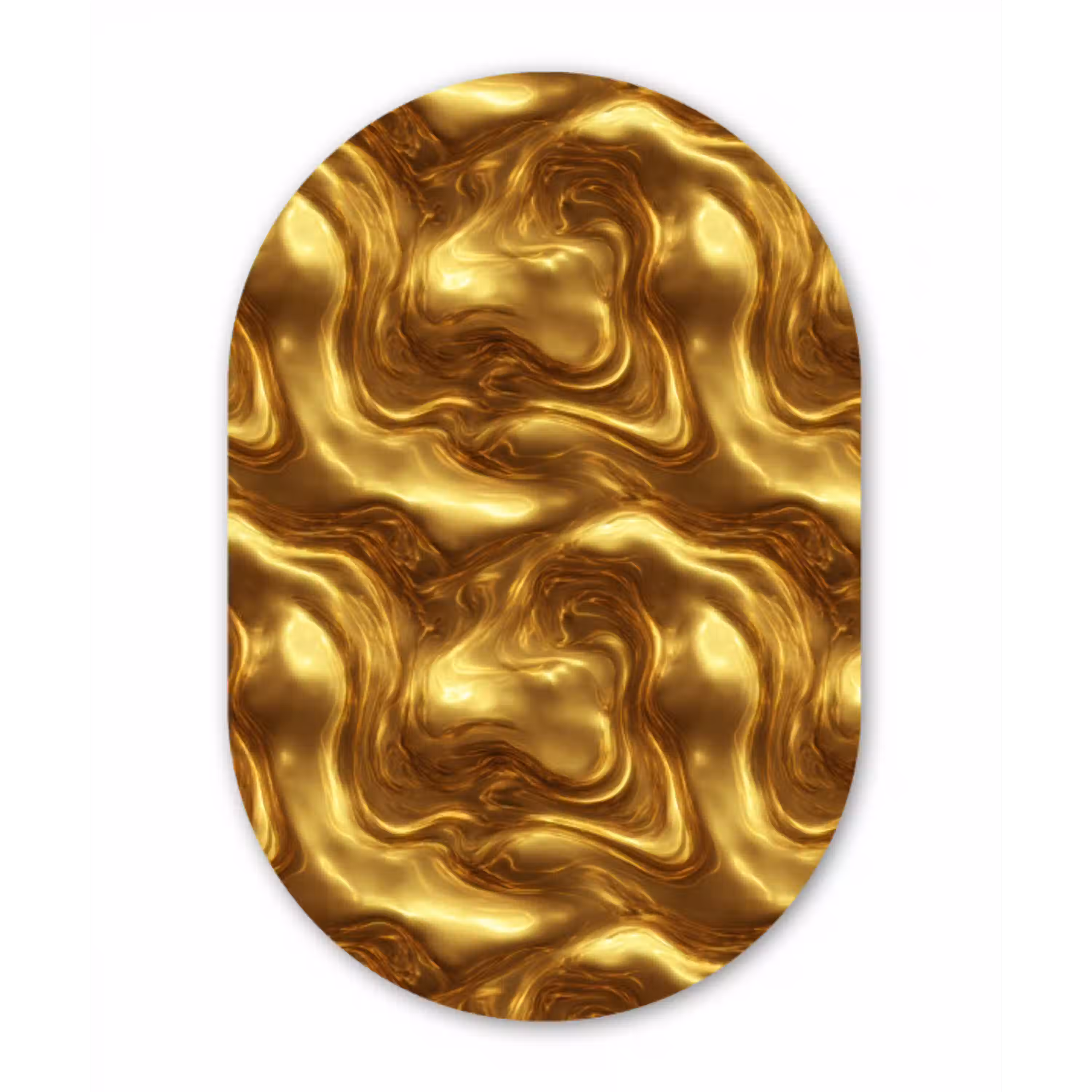 Textuur - Vloeibaar - Organisch - Goud Wandcirkel Ovaal Forex klein 630 -3d
